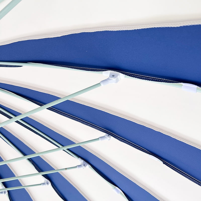 Guarda-chuva Pagode em Patchwork Azul e Branco 2,5M