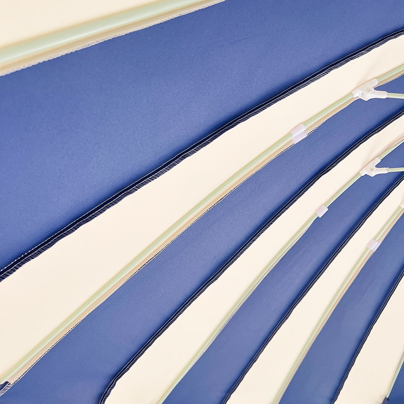 Guarda-chuva Pagode em Patchwork Azul e Branco 2,5M