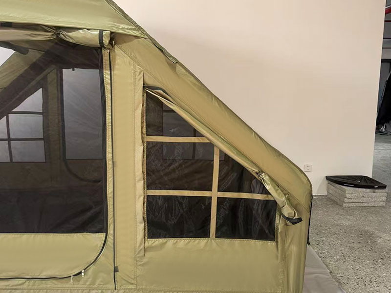 Barraca de acampamento inflável verde militar de tamanho pequeno