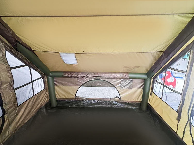 Barraca de acampamento inflável verde militar de tamanho pequeno