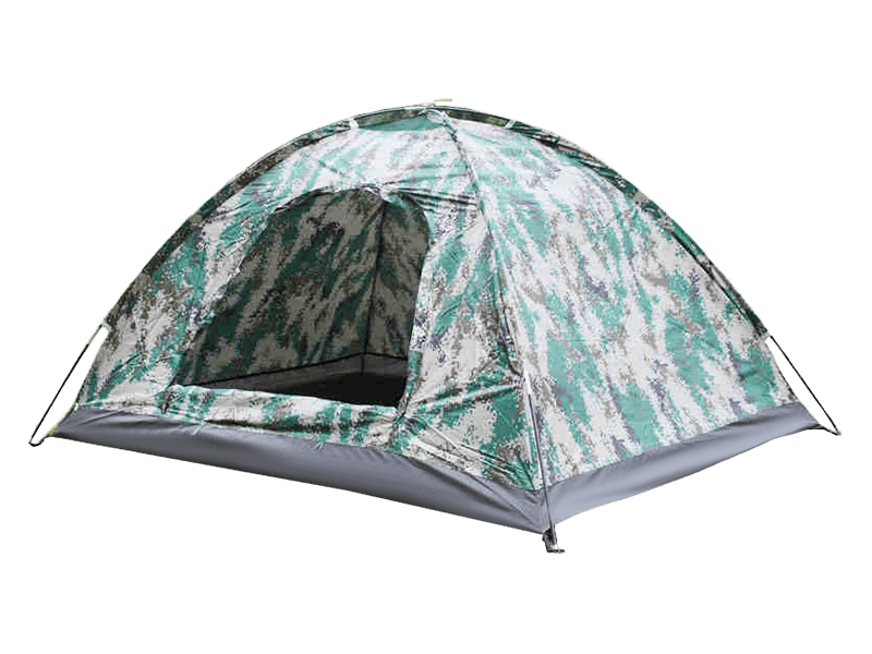 Barraca de viagem ao ar livre com camuflagem manual