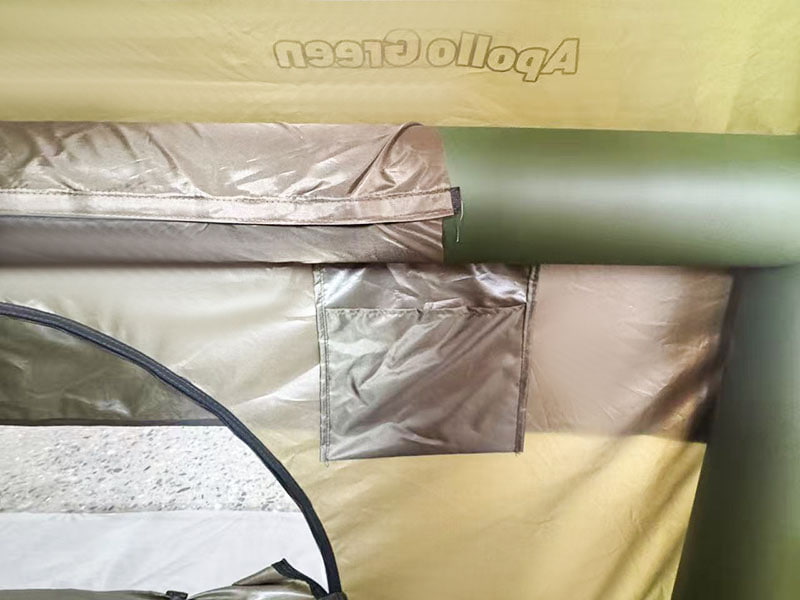 Barraca de acampamento inflável verde militar de tamanho pequeno