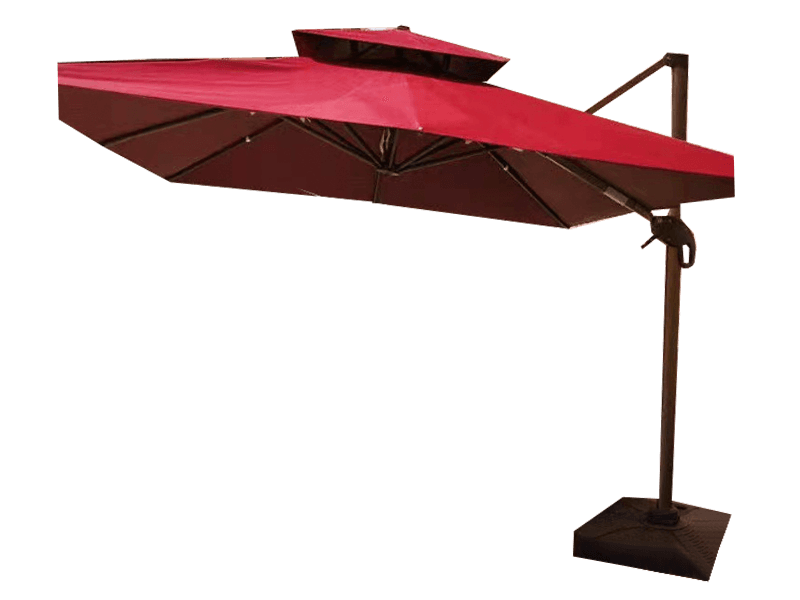 Guarda-chuva de liga de alumínio com topo duplo luxuoso para exterior