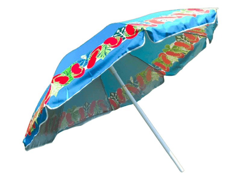 Guarda-chuva de praia multicolorido e multitamanho