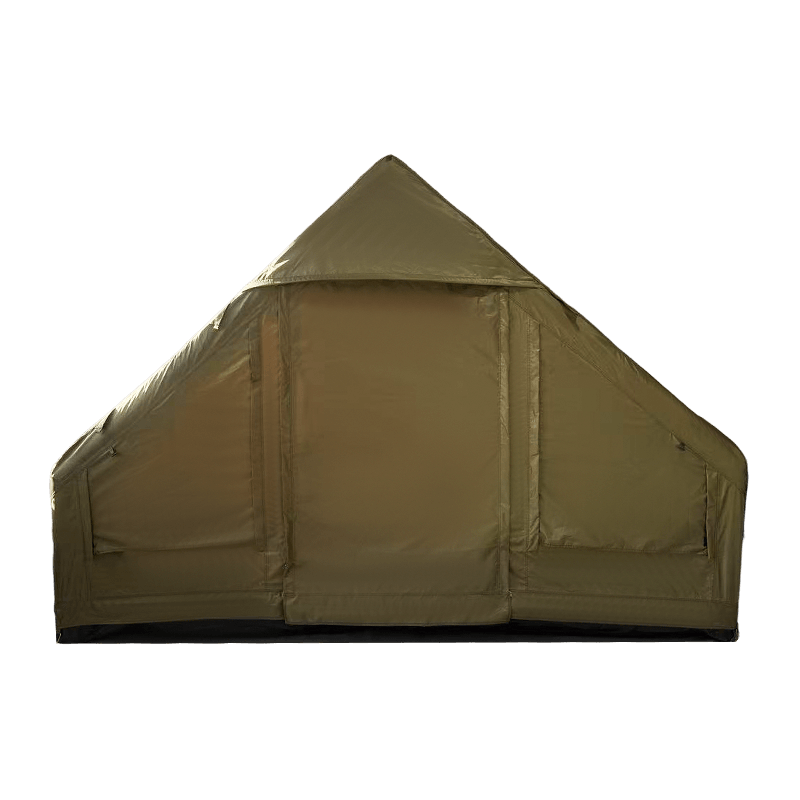 Barraca de acampamento inflável verde militar de tamanho pequeno